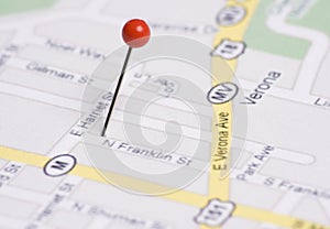 Push Pin in Map photo