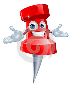 Push pin office supply mascot