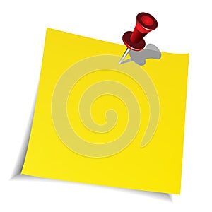Push pin and paper note