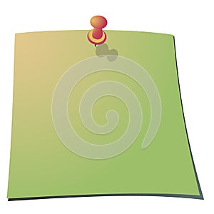 Push pin and a paper note