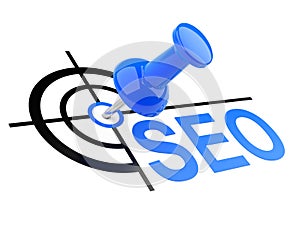 Push pin with SEO target