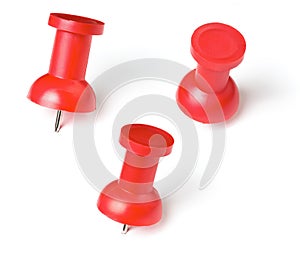 Push pin or thumb tack set isolated photo