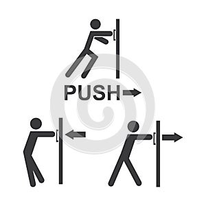 Push and pull door icon