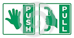 Push and pull doors signs