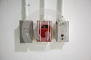 Push in pull down switch in case of fire and emergency door rele