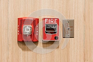Push in pull down switch in case of fire, phone jack outlet and