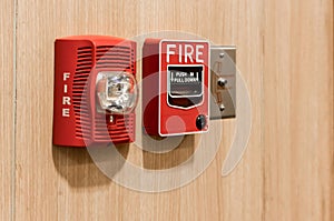 Push in pull down switch in case of fire, phone jack outlet and