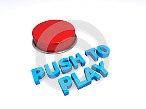 Push to play button on white