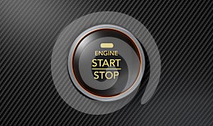 Push To Start Carbon Fibre Button