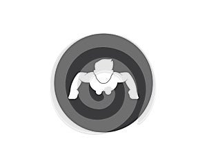 push up icon logo vector illustration design