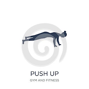 Push up icon. Trendy flat vector Push up icon on white background from Gym and fitness collection