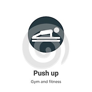 Push up vector icon on white background. Flat vector push up icon symbol sign from modern gym and fitness collection for mobile