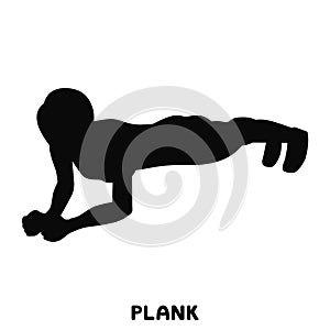 Push ups. Sport exersice. Silhouettes of woman doing exercise. Workout, training.
