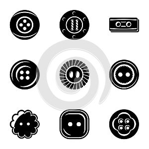Pushbutton icons set, simple style