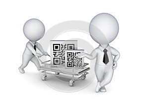 Pushcart with QR code. photo