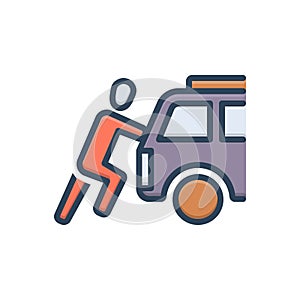 Color illustration icon for Pushed, shove and joggle photo