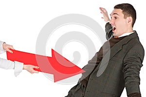 Pushed with red arrow