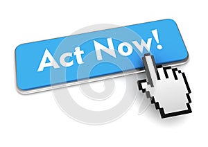 Act now button concept 3d illustration