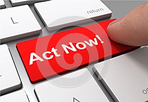 Act now button concept 3d illustration