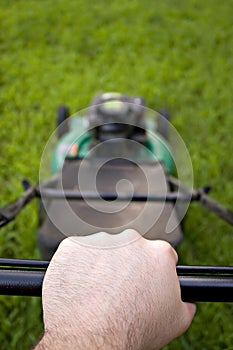 Pushing the Lawn Mower