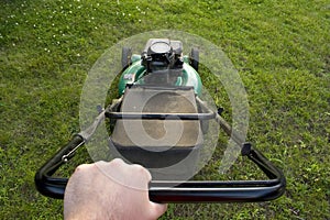 Pushing the Lawn Mower