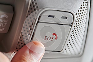 Pushing sos button in car