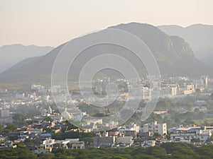 Pushkar City landscape Aerial View from Mountain