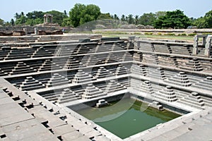 Pushkarani a historical pond at hampi karnataka india