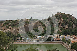 Pushkarini temple pond down at Chandragiri hill, Shravanabelagola photo