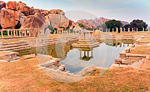 The pushkarni, a temple pond at Hampi photo