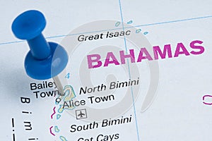 Pushpin Bahamas Map Destination Vacation