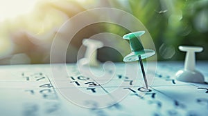 The pushpin on calendar.AI generated image