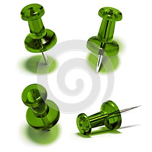 Pushpin drawing pin thumbtack, design element set