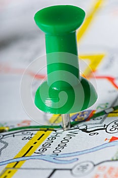 Pushpin on Map