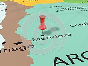 Pushpin on Mendoza map