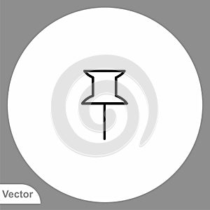 Pushpin vector icon sign symbol