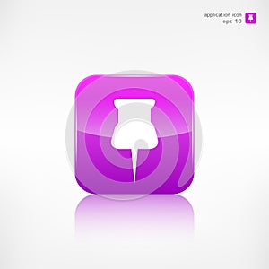 Pushpin web icon vector illustration.