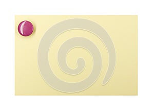 Pushpin on a yellow note