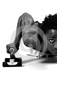 Pushups in black and white