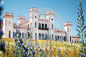 Puslowski palace in Kosava in summertime, Belarus