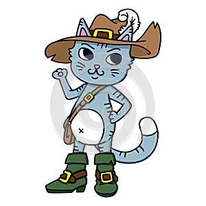 Puss in boots. Children illustration.