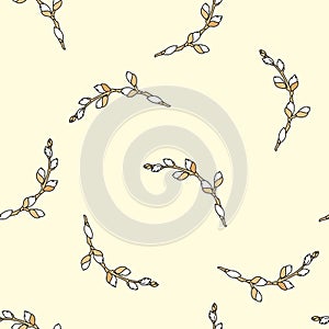 WILLOW Spring Seamless Pattern Vector Illustration