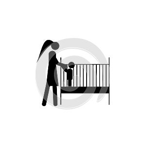 put the child to sleep icon. Element of life married people illustration. Premium quality graphic design icon. Signs and symbols c