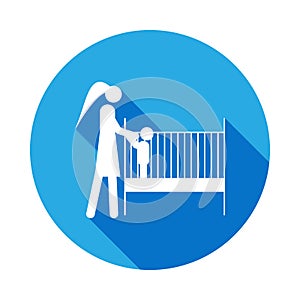 put the child to sleep icon. Element of life married people illustration. Signs and symbols collection icon for websites, web