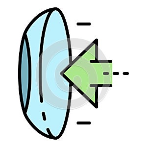 Put contact lens icon color outline vector