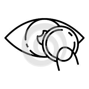 Put eye contact lens icon, outline style