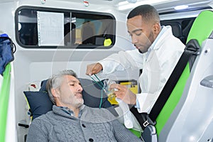 he putting breathing mask