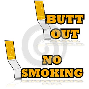 Putting out a cigarette