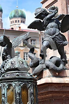 Putto Statue on the Marienplatz in Munich