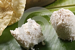 Puttu Papad - A breakast dish of Kerala, India